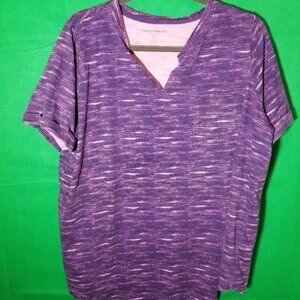 Woman Within Heathered Plus Boho Artsy Casual Top Large 18/20 Purple Pink